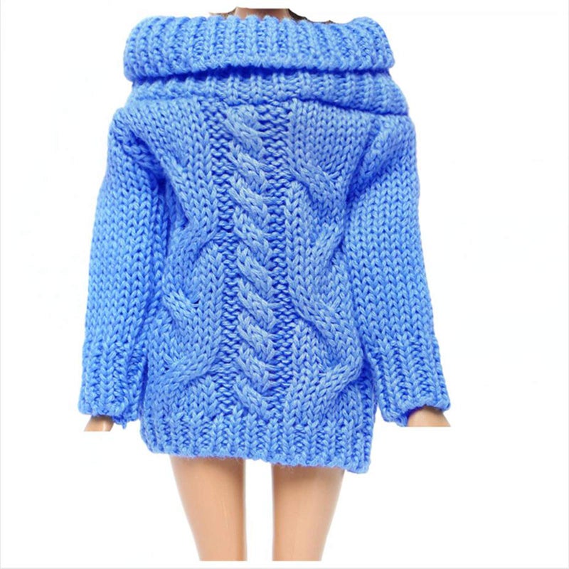BJDBUS Blue Winter Turtleneck Sweater Clothes for 11.5 inch Girl Doll Accessories - Image 1